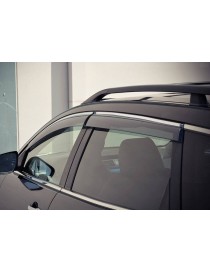 Дефлекторы окон (ветровики) VW Touareg 2010- Хром молдинг