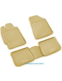 Коврики в салон TOYOTA Land Cruiser 200, 01/2012-> 4 шт. (полиуретан,бежевые)<br />