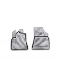Коврики в салон PEUGEOT Tepee, 06/2008->, 2 части, передние (борт, чёрные, полиуретан)<br />