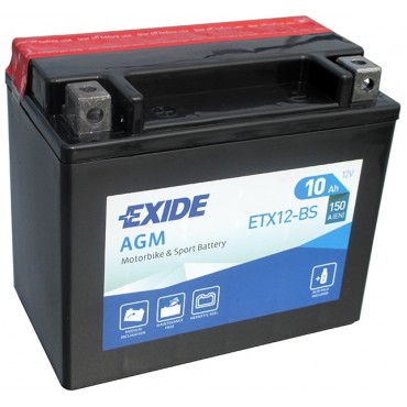Аккумулятор 10Ah-12v Exide AGM (ETX12-BS) (150х87х130) L, EN150